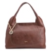 Bolsa Hobo Grande Couro Antique Marrom Pingente Medalha - imagem 1