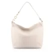  Bolsa Hobo Grande Couro Antique Off White Argolas Alça - imagem 1