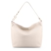  Bolsa Hobo Grande Couro Antique Off White Argolas Alça - imagem 1