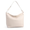  Bolsa Hobo Grande Couro Antique Off White Argolas Alça - imagem 2