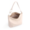  Bolsa Hobo Grande Couro Antique Off White Argolas Alça - imagem 4
