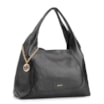 Bolsa Hobo Grande Couro Antique Preta Pingente Medalha - imagem 3