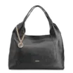 Bolsa Hobo Grande Couro Antique Preta Pingente Medalha - imagem 1
