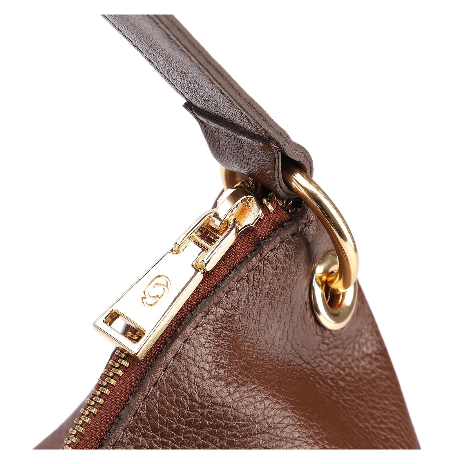 Bolsa Hobo Grande Couro Marrom Alça Larga