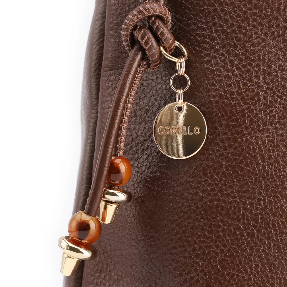Bolsa Hobo Grande Couro Marrom Alça Larga - imagem 6