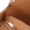 Bolsa Hobo Grande Couro Marrom Claro Alça Ráfia Lenço - imagem 5