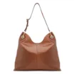 Bolsa Hobo Grande Couro Marrom Claro Tressê Argola - imagem 4