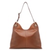 Bolsa Hobo Grande Couro Marrom Claro Tressê Argola - imagem 4