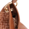 Bolsa Hobo Grande Couro Marrom Claro Tressê Argola - imagem 6