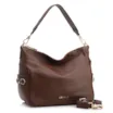 Bolsa Hobo Grande Couro Marrom Escuro  Pedras Laterais - imagem 3