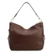 Bolsa Hobo Grande Couro Marrom Escuro  Pedras Laterais - imagem 4