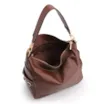 Bolsa Hobo Grande Couro Marrom Escuro  Pedras Laterais - imagem 5