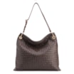 Bolsa Hobo Grande Couro Marrom Escuro Tressê Argola - imagem 1