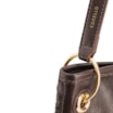 Bolsa Hobo Grande Couro Marrom Escuro Tressê Argola - imagem 9