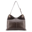 Bolsa Hobo Grande Couro Marrom Escuro Tressê Argola - imagem 4