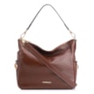 Bolsa Hobo Grande Couro Marrom Pedras Laterais - imagem 1