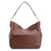 Bolsa Hobo Grande Couro Marrom Pedras Laterais - imagem 4