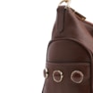 Bolsa Hobo Grande Couro Marrom Pedras Laterais - imagem 8