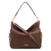 Bolsa Hobo Grande Couro Marrom Pedras Laterais - imagem 1