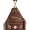 Bolsa Hobo Grande Couro Marrom Pedras Laterais - imagem 3