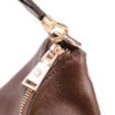 Bolsa Hobo Grande Couro Marrom Pedras Laterais - imagem 4