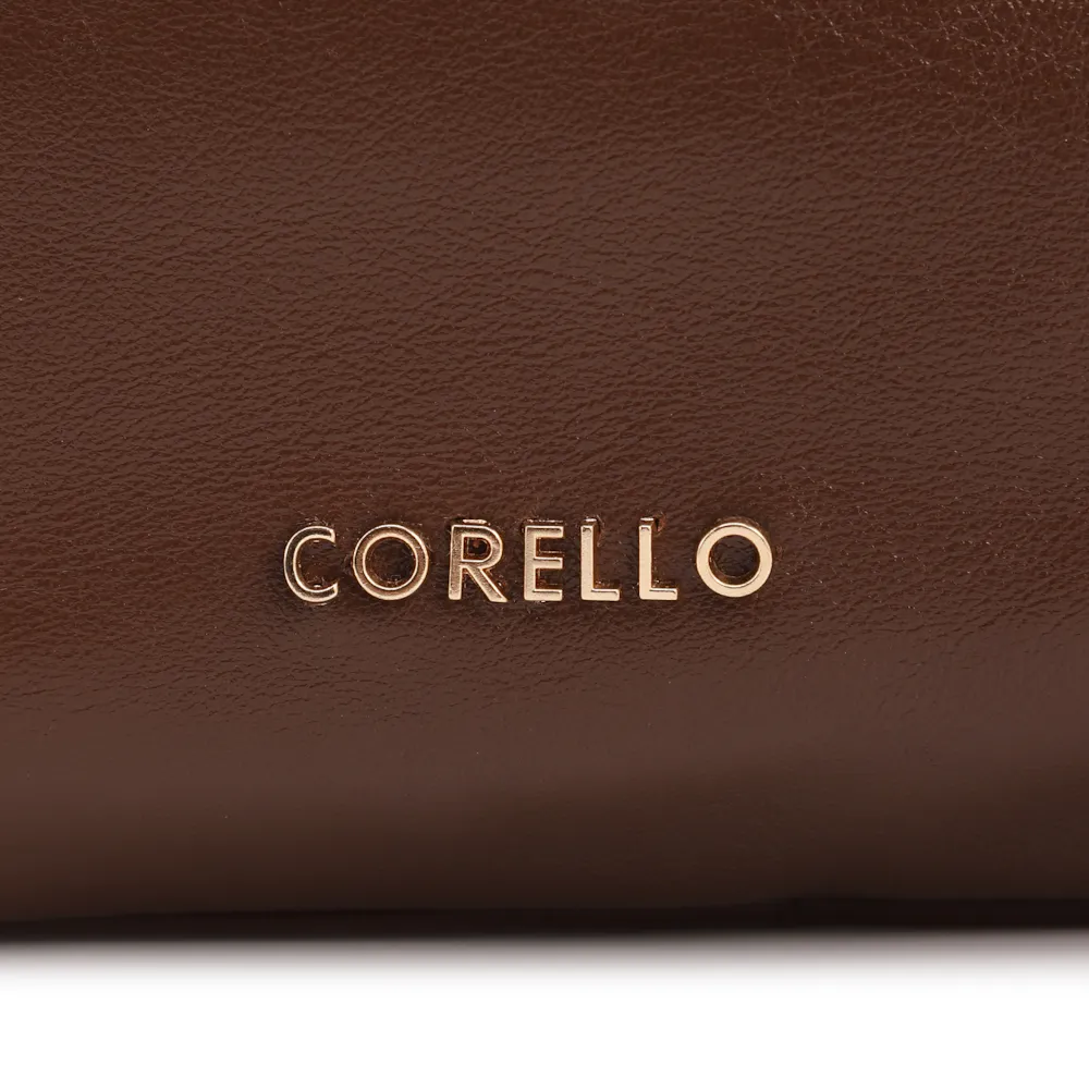 Bolsa Hobo Grande Couro Marrom Pedras Laterais - imagem 5