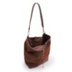 Bolsa Hobo Grande Couro Nobuck Floater /Couro Plume Marrom Perfuros - imagem 4