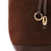 Bolsa Hobo Grande Couro Nobuck Floater /Couro Plume Marrom Perfuros - imagem 5