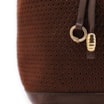 Bolsa Hobo Grande Couro Nobuck Floater /Couro Plume Marrom Perfuros - imagem 5