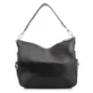 Bolsa Hobo Grande Couro Preta Pedras Laterais - imagem 3