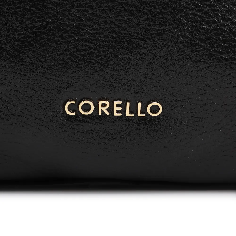 Bolsa Hobo Grande Couro Preta Pedras Laterais - imagem 6