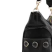 Bolsa Hobo Grande Couro Preta Pedras Laterais - imagem 7