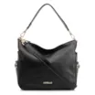 Bolsa Hobo Grande Couro Preta Pedras Laterais - imagem 1