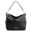 Bolsa Hobo Grande Couro Preta Pedras Laterais - imagem 1