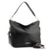 Bolsa Hobo Grande Couro Preta Pedras Laterais - imagem 2