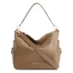 Bolsa Hobo Grande Couro Verde Claro Pedras Laterais - imagem 1