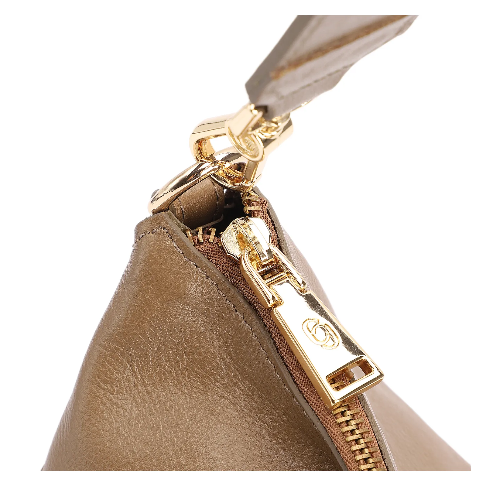 Bolsa Hobo Grande Couro Verde Claro Pedras Laterais