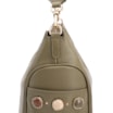 Bolsa Hobo Grande Couro Verde Pedras Laterais - imagem 7