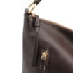 Bolsa Hobo Grande Marrom Couro Zíper Lateral - imagem 5