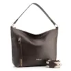 Bolsa Hobo Grande Marrom Couro Zíper Lateral - imagem 2