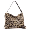 Bolsa Hobo Jacquard Onça/ Couro Marrom Escuro - imagem 3