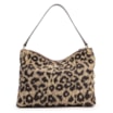 Bolsa Hobo Jacquard Onça/ Couro Marrom Escuro - imagem 4