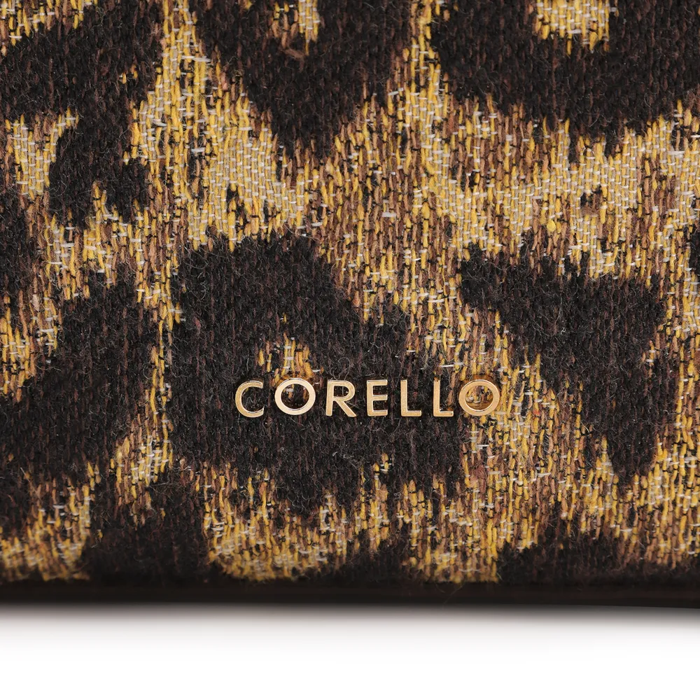 Bolsa Hobo Jacquard Onça/ Couro Marrom Escuro - imagem 7