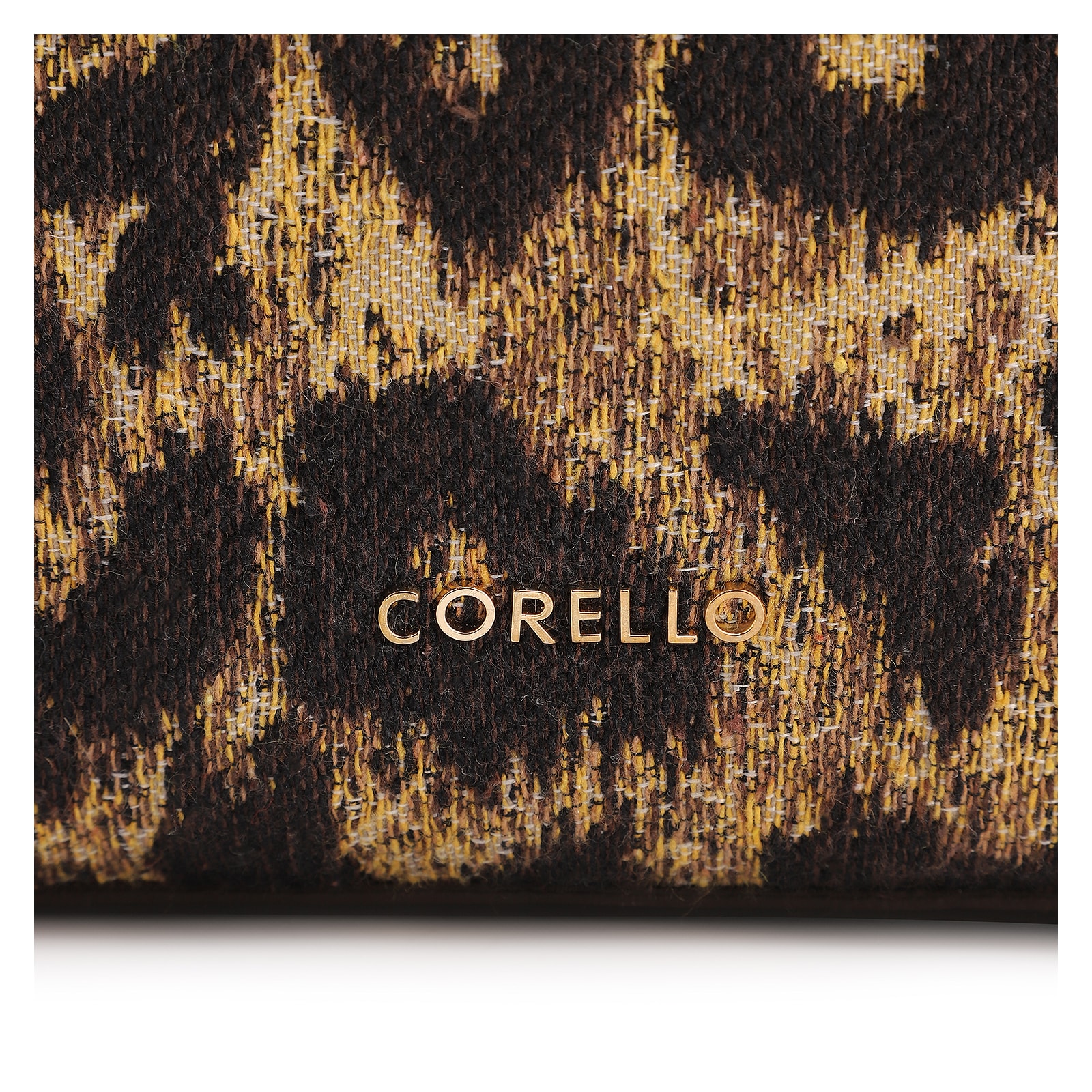 Bolsa Hobo Jacquard Onça/ Couro Marrom Escuro