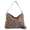 Bolsa Hobo Jacquard Paisley /Couro Marrom Escuro - imagem 3