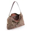 Bolsa Hobo Jacquard Paisley /Couro Marrom Escuro - imagem 5
