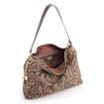 Bolsa Hobo Jacquard Paisley /Couro Marrom Escuro - imagem 5