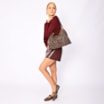 Bolsa Hobo Jacquard Paisley /Couro Marrom Escuro - imagem 6
