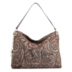 Bolsa Hobo Jacquard Paisley /Couro Marrom Escuro - imagem 1