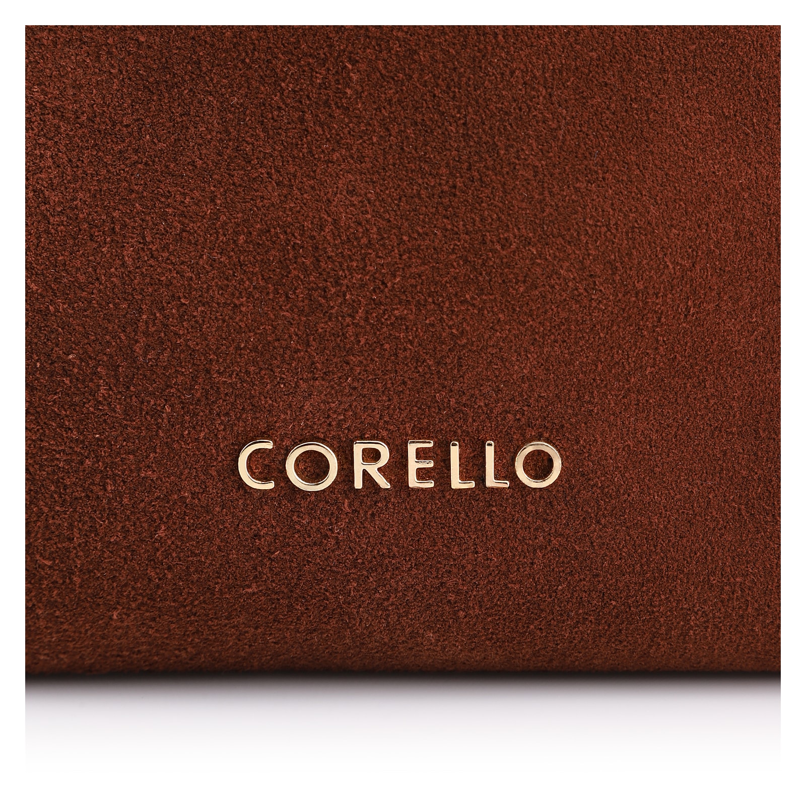 Bolsa Hobo Laser Cut Couro Camurça/Couro Marrom Escuro